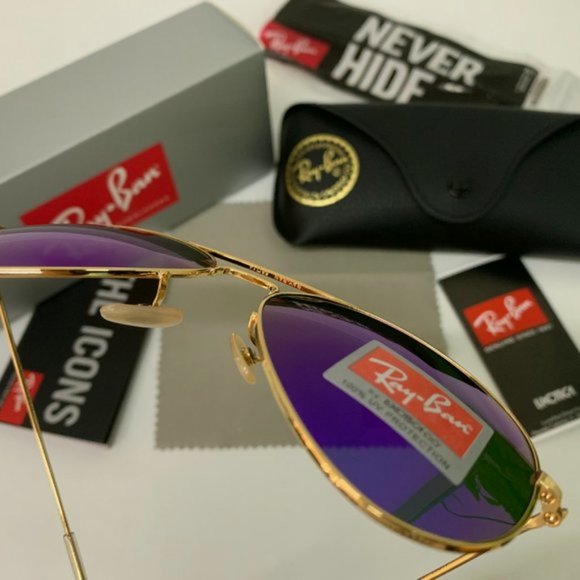 RayBan RB3025 AVIATOR Gold Frame Sunglasses 58mm - Picture 9 of 11